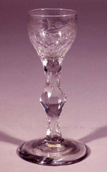 Faceted Wine Glass with Cup Bowl, 1790 by English School